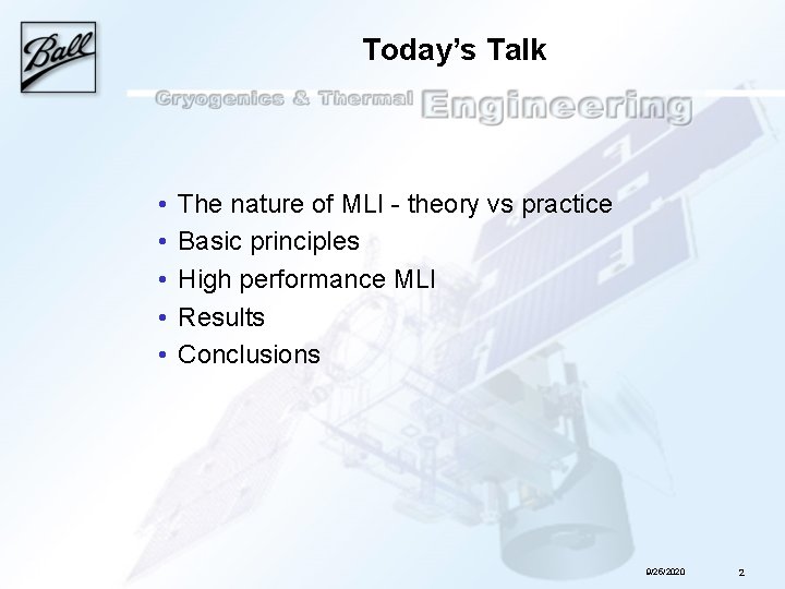 Today’s Talk • • • The nature of MLI - theory vs practice Basic