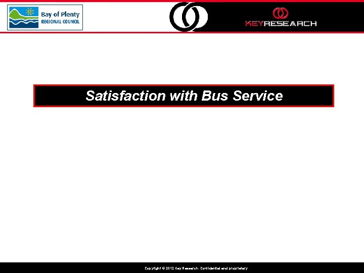 Satisfaction with Bus Service Copyright © 2012 Key Research. Confidential and proprietary. 