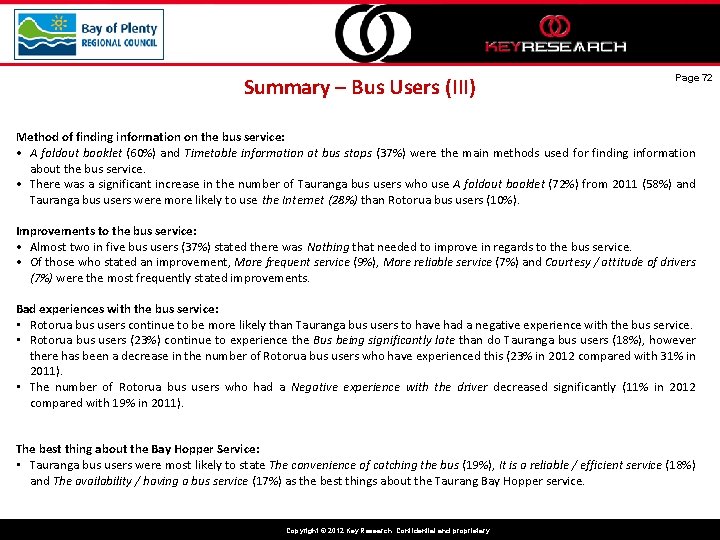 Summary – Bus Users (III) Page 72 Method of finding information on the bus