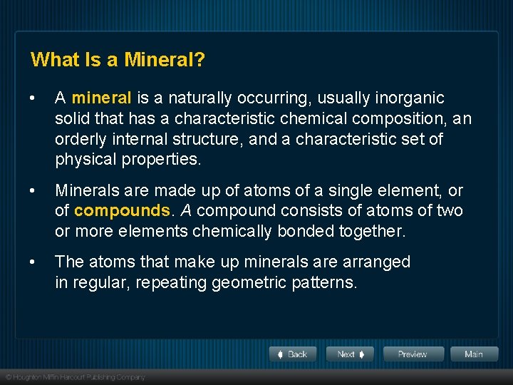 Mining and Mineral Resources Section 1 What Is a Mineral? • A mineral is Mining and Mineral Resources Section 1 What Is a Mineral? • A mineral is