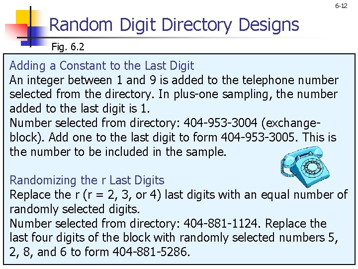 6 -12 Random Digit Directory Designs Fig. 6. 2 Adding a Constant to the