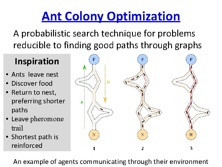 Ant Colony Optimization A probabilistic search technique for problems reducible to finding good paths