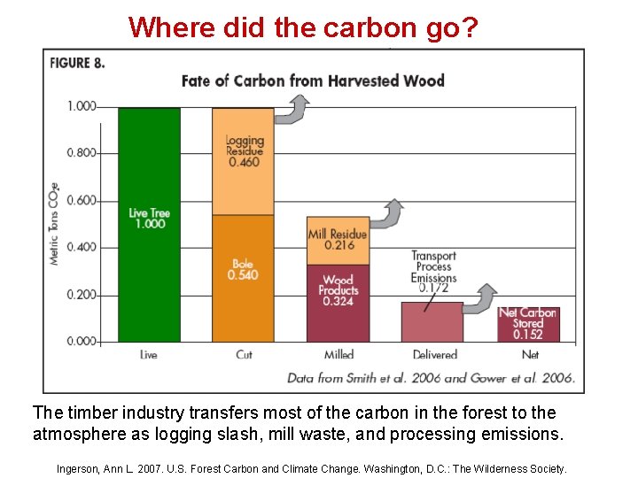 Where did the carbon go? The timber industry transfers most of the carbon in