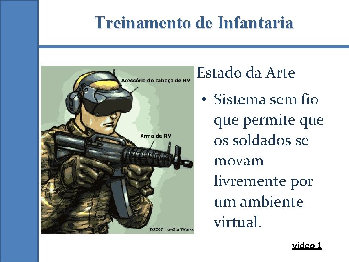 Treinamento de Infantaria • Estado da Arte • Sistema sem fio que permite que