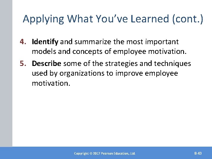 Applying What You’ve Learned (cont. ) 4. Identify and summarize the most important models