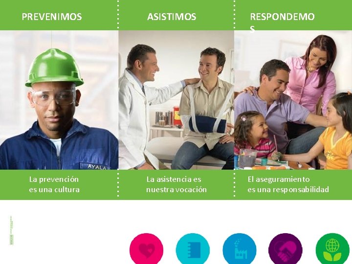 PREVENIMOS La prevención es una cultura ASISTIMOS RESPONDEMO S La asistencia es nuestra vocación