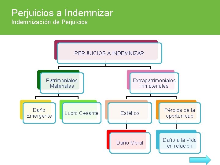 Perjuicios a Indemnizar Indemnizacíón de Perjuicios PERJUICIOS A INDEMNIZAR Patrimoniales Materiales Daño Emergente Lucro