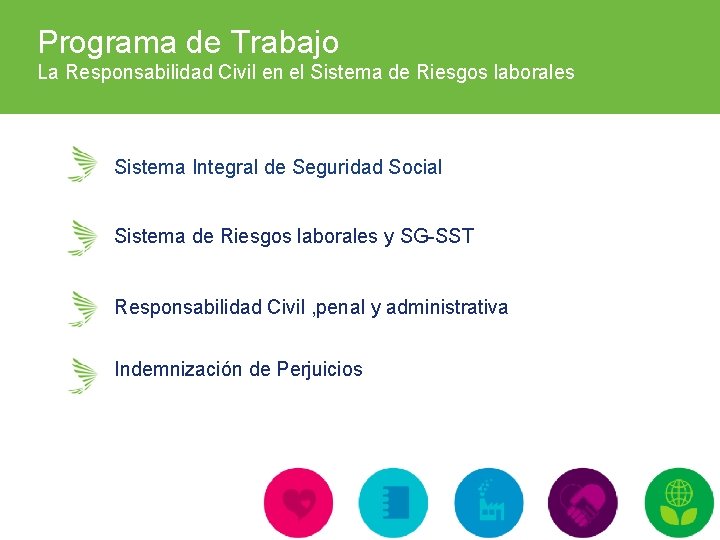 Programa de Trabajo La Responsabilidad Civil en el Sistema de Riesgos laborales Sistema Integral