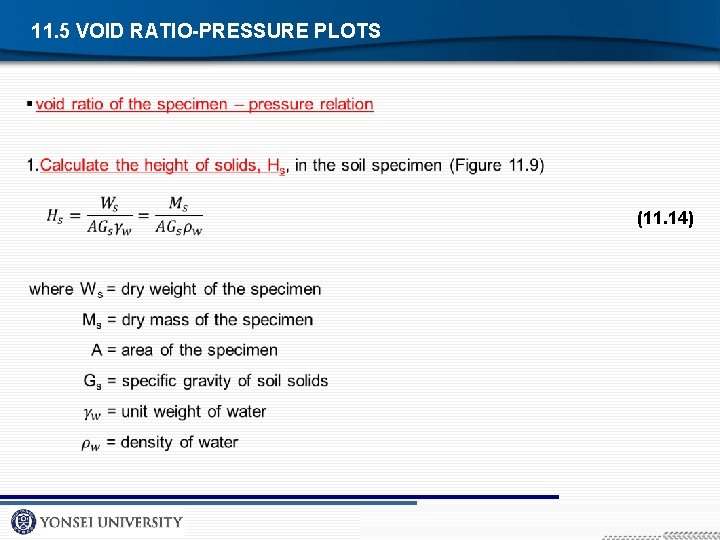 11. 5 VOID RATIO-PRESSURE PLOTS (11. 14) 