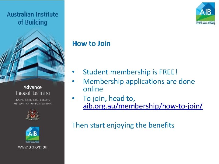 How to Join • • • Student membership is FREE! Membership applications are done