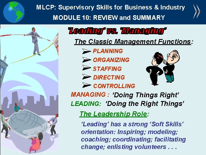 MLCP: Supervisory Skills for Business & Industry MODULE 10: REVIEW and SUMMARY The Classic