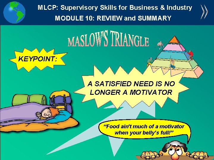 MLCP: Supervisory Skills for Business & Industry MODULE 10: REVIEW and SUMMARY KEYPOINT: A