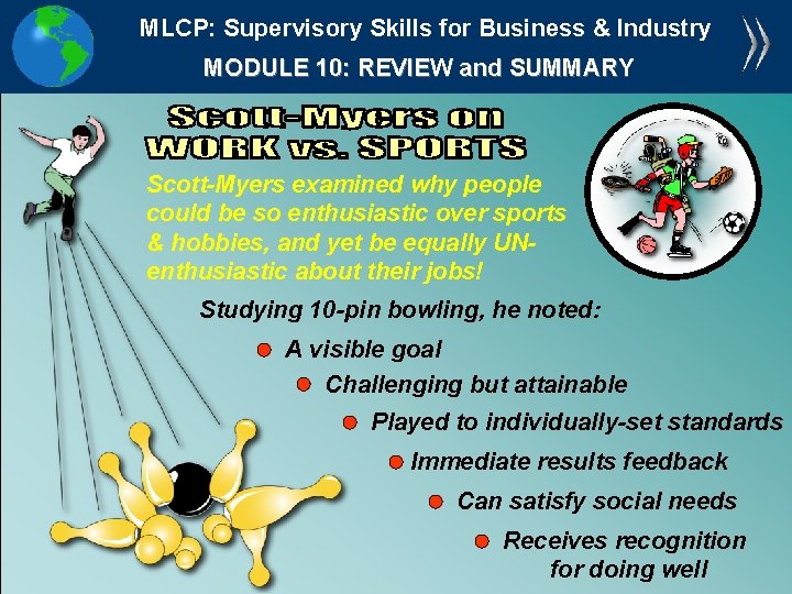 MLCP: Supervisory Skills for Business & Industry MODULE 10: REVIEW and SUMMARY Scott-Myers examined