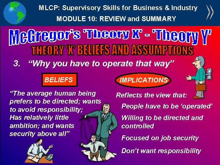MLCP: Supervisory Skills for Business & Industry MODULE 10: REVIEW and SUMMARY 3. “Why