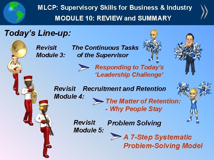MLCP: Supervisory Skills for Business & Industry MODULE 10: REVIEW and SUMMARY Today’s Line-up: