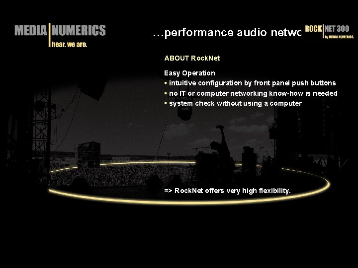 …performance audio networks ABOUT Rock. Net Easy Operation § intuitive configuration by front panel