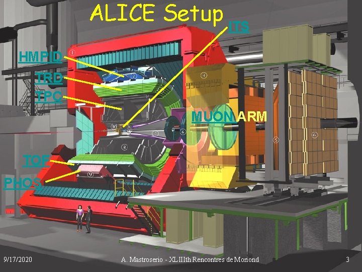 ALICE Setup ITS ALICE Setup HMPID TRD TPC MUON ARM TOF PHOS 9/17/2020 A.