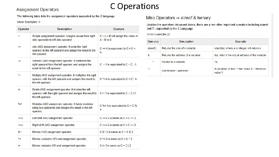 C Operations 