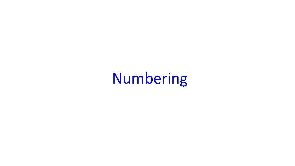 Numbering 