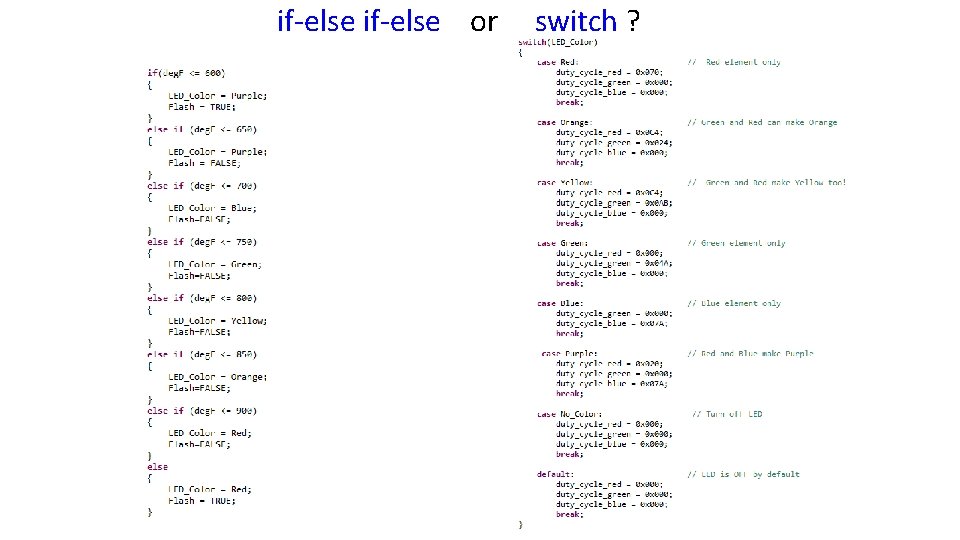 if-else or switch ? 