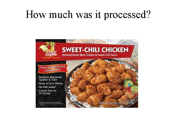 How much was it processed? 