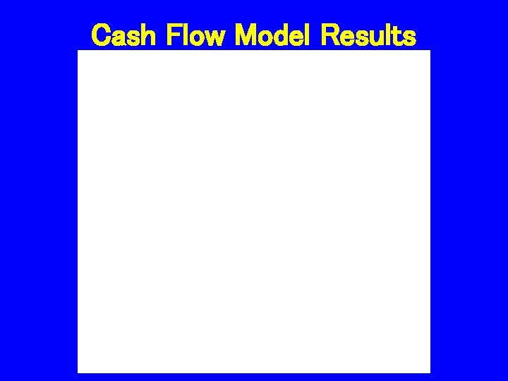 Cash Flow Model Results 