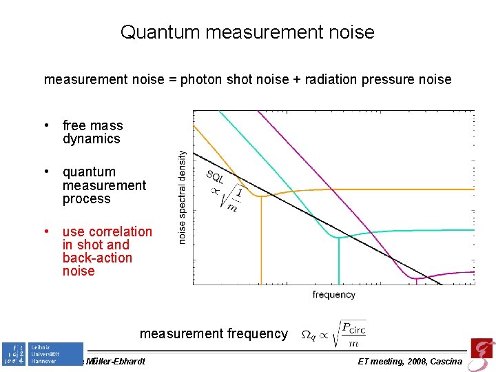 Quantum measurement noise = photon shot noise + radiation pressure noise • free mass