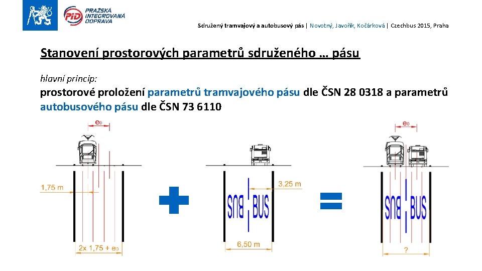 Sdružený tramvajový a autobusový pás | Novotný, Javořík, Kočárková | Czechbus 2015, Praha Stanovení
