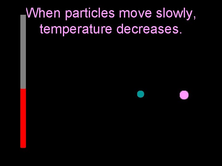 When particles move slowly, temperature decreases. 