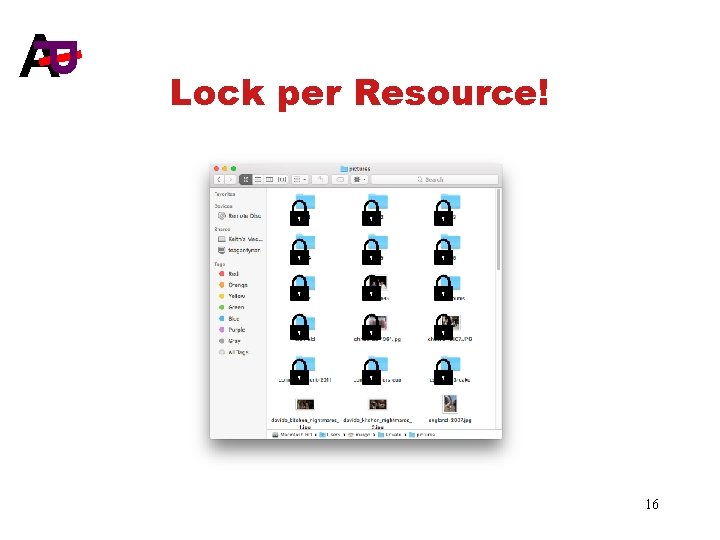 I P A Lock per Resource! 16 