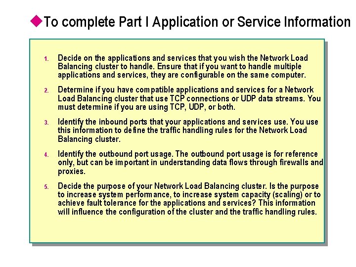 u. To complete Part I Application or Service Information 1. Decide on the applications