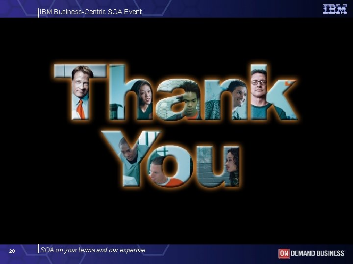 IBM Business-Centric SOA Event 28 SOA on your terms and our expertise 