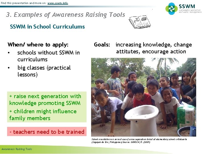Find this presentation and more on: www. sswm. info. 3. Examples of Awareness Raising