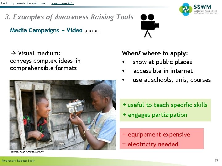 Find this presentation and more on: www. sswm. info. 3. Examples of Awareness Raising