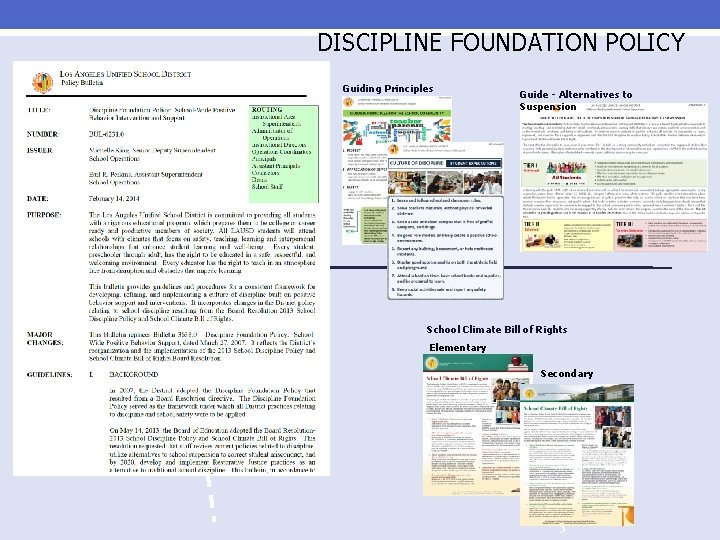 DISCIPLINE FOUNDATION POLICY Guiding Principles Guide - Alternatives to Suspension School Climate Bill of
