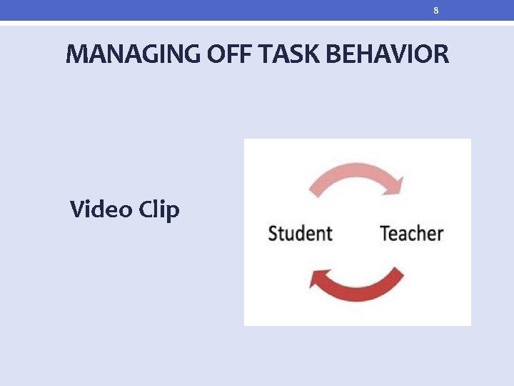 8 MANAGING OFF TASK BEHAVIOR Video Clip 