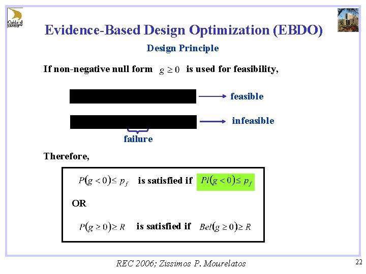 Evidence-Based Design Optimization (EBDO) Design Principle If non-negative null form is used for feasibility,