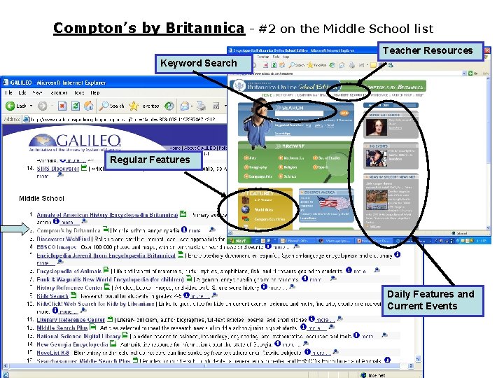 Compton’s by Britannica - #2 on the Middle School list Teacher Resources Keyword Search