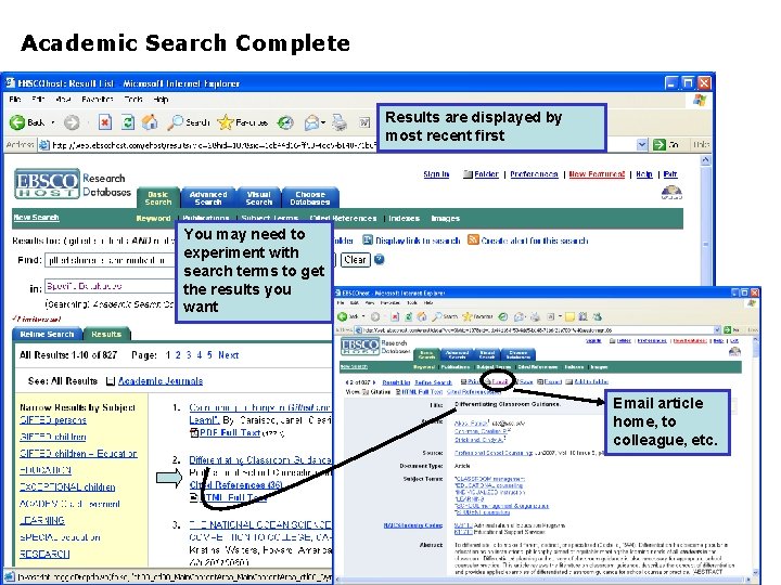 Academic Search Complete Results are displayed by most recent first You may need to