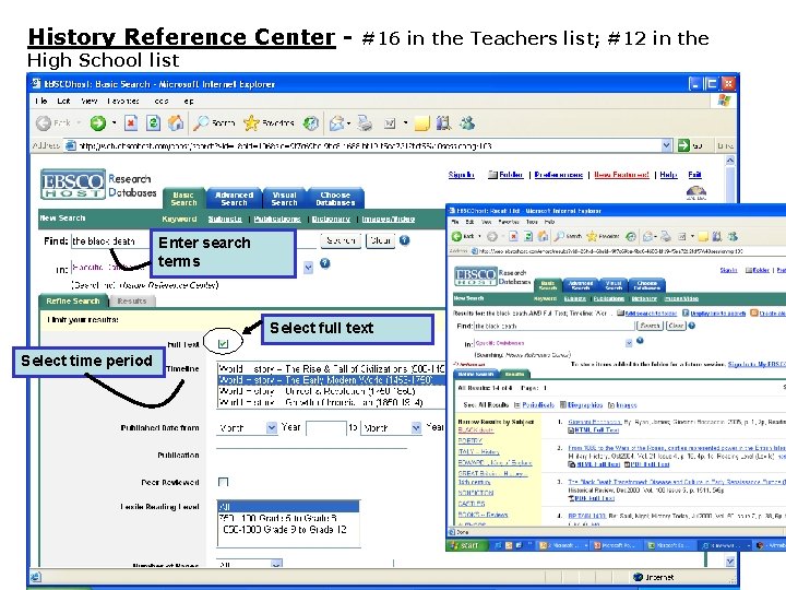 History Reference Center - #16 in the Teachers list; #12 in the High School