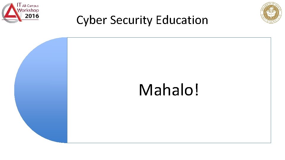 Cyber Security Education Mahalo! 