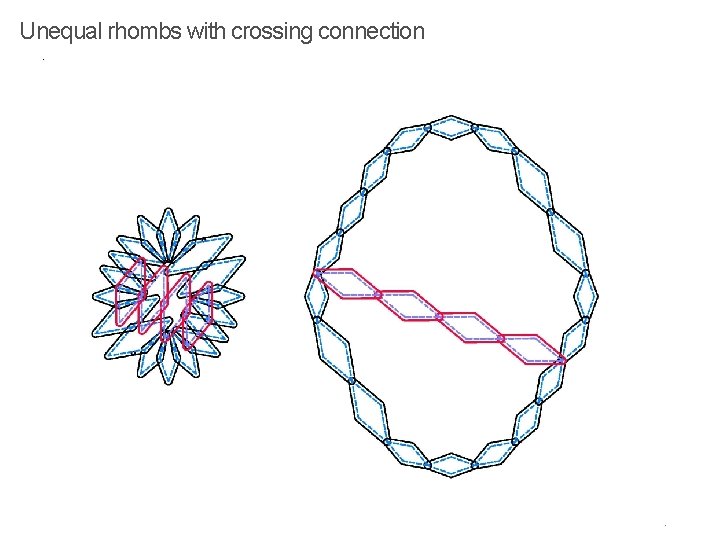 Unequal rhombs with crossing connection 