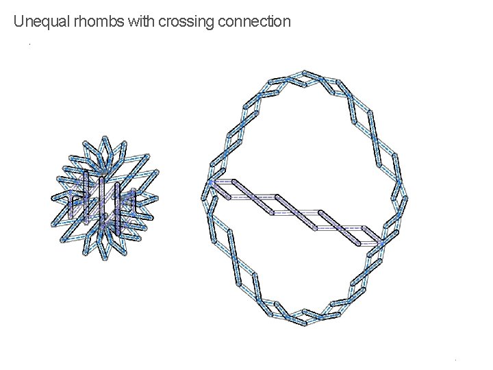 Unequal rhombs with crossing connection 