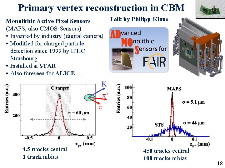 Primary vertex reconstruction in CBM Talk by Philipp Klaus Monolithic Active Pixel Sensors (MAPS,