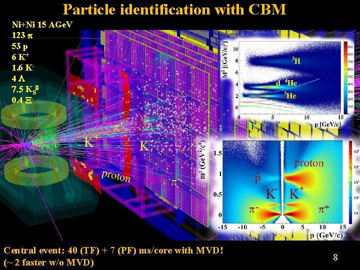 Particle identification with CBM Ni+Ni 15 AGe. V : 123 53 p 6 K+