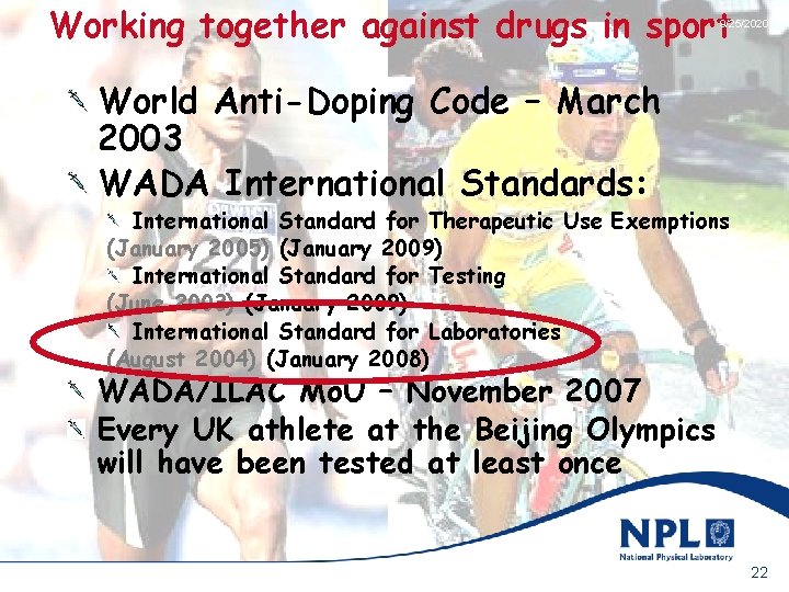 Working together against drugs in sport 9/25/2020 World Anti-Doping Code – March 2003 WADA