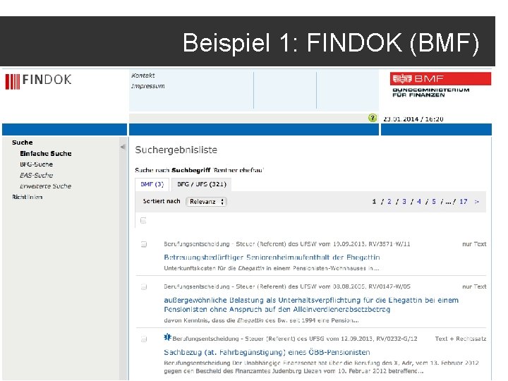 Beispiel 1: FINDOK (BMF) 