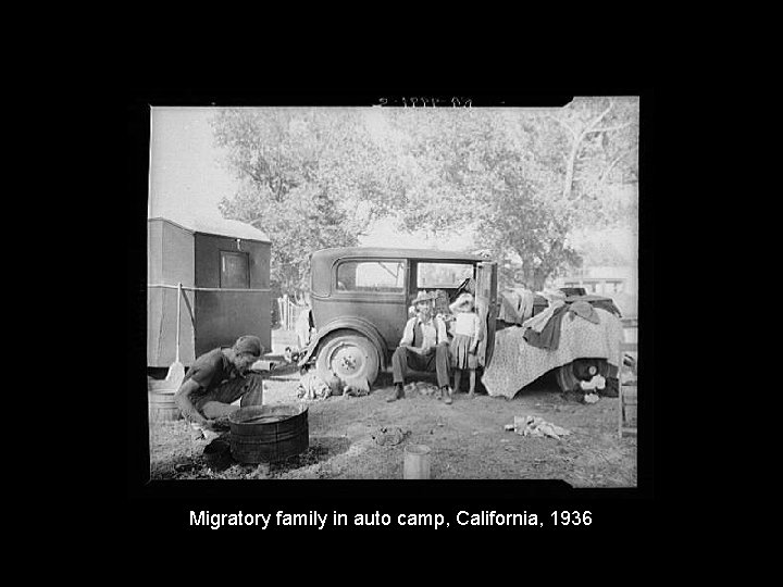 Migratory family in auto camp, California, 1936 