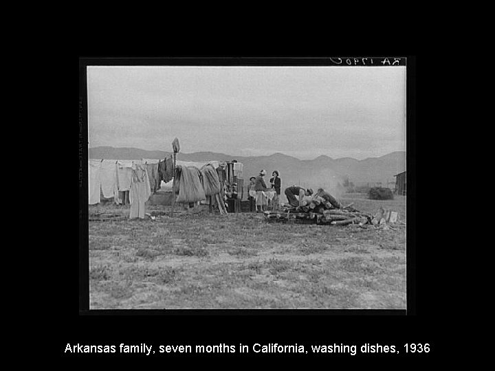 Arkansas family, seven months in California, washing dishes, 1936 