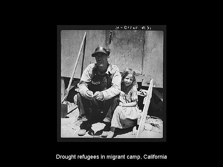 Drought refugees in migrant camp, California 